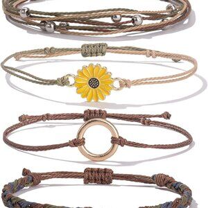Bohemian Sunflower String Bracelets - Perfect for Surfing and Summer Adventures
